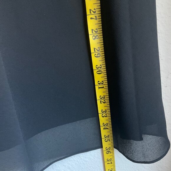 Vintage Sz 8 Black Formal Midi Slip Overlay Skirt Beaded Floral Embroidered - Picture 4 of 12